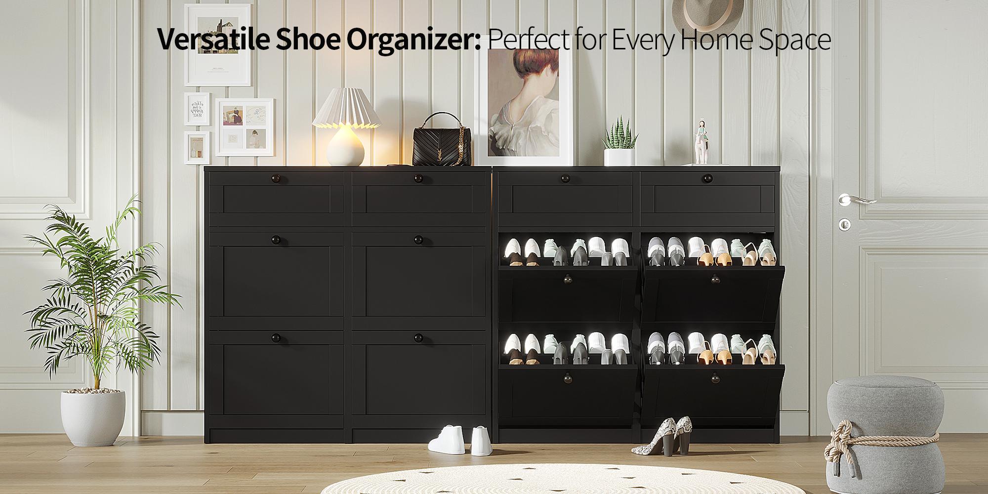VOWNER Shoe Cabinet with Drawers,Shoe Racks Storage Cabinet with 2 Storage Drawers for Entryway,Living Romm,Bedroom Organizer