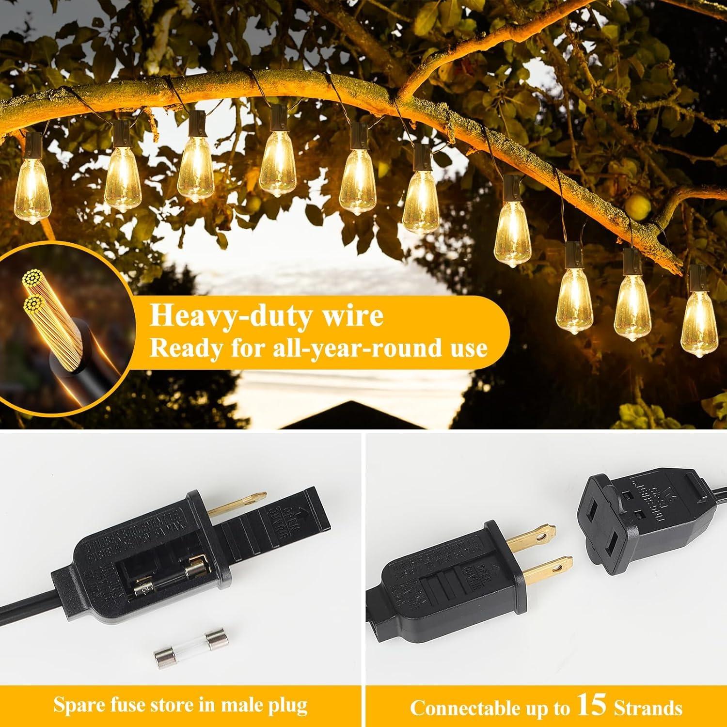 LED Outdoor String Light, 100ft Waterproof String Lights, Dimmable Outdoor Decorative Light (Dimmer is Not Included), Suitable for Garden, Yard, Patio, Balcony, LED Lights, Led Bulbs LED Outdoor String Light, 100ft Waterproof String Lights, Dimmable Outdoor Decorative Light (Dimmer is Not Included), Suitable for Garden, Yard, Patio, Balcony, LED Lights, Led Bulbs