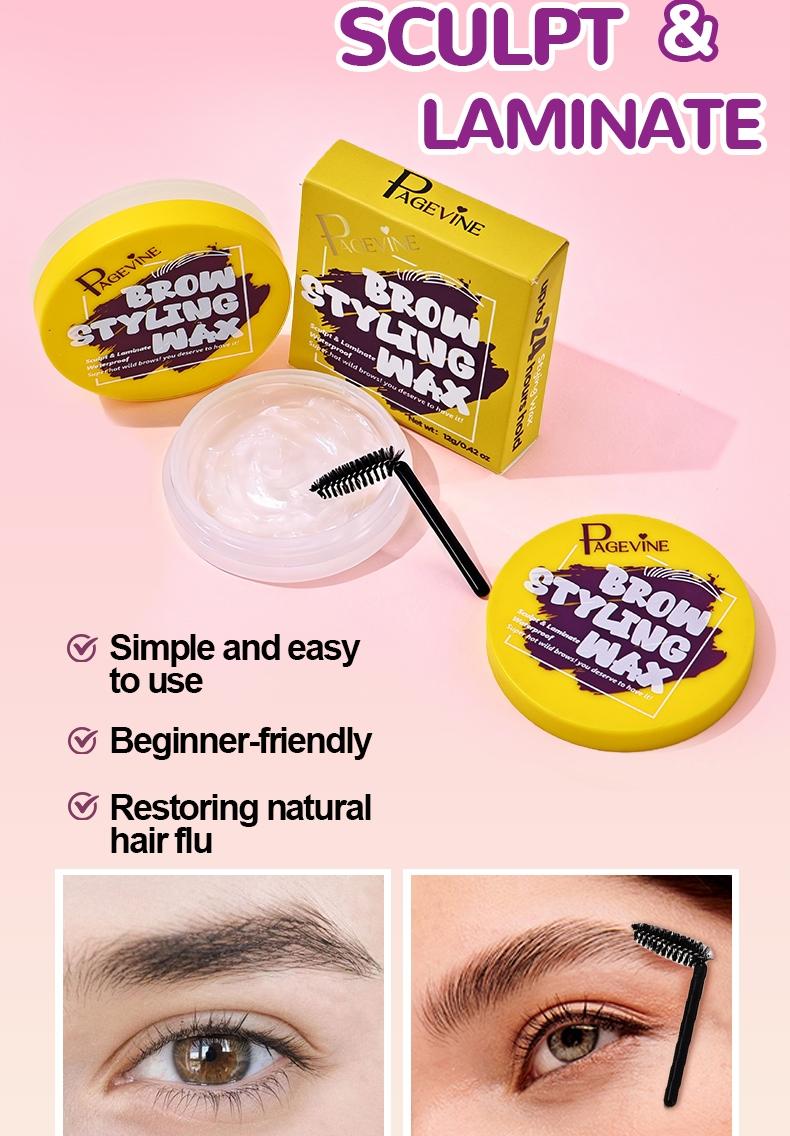 Brow Gel Soap Set with Brush, Long-Lasting Freshness, Non-Greasy, Transparent, Sculpted Brow Shape, Natural Look, Easy Application