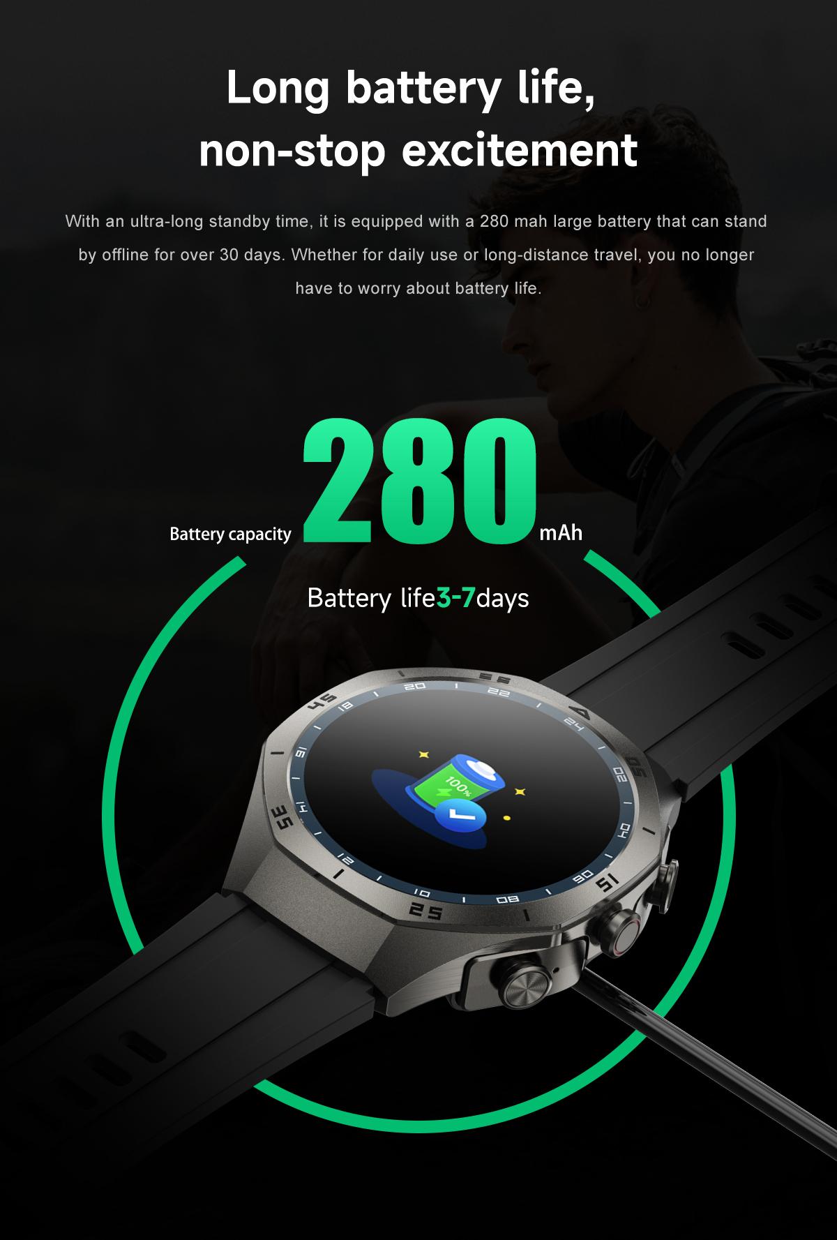 F33 Smart Watch for Men with Built in Earbuds Bluetooth Calling 139 Inch HD Round Display Heart Rate Sleep Blood Oxygen Tracking Daily Office Wear Business Tech Style Fitness Tracker