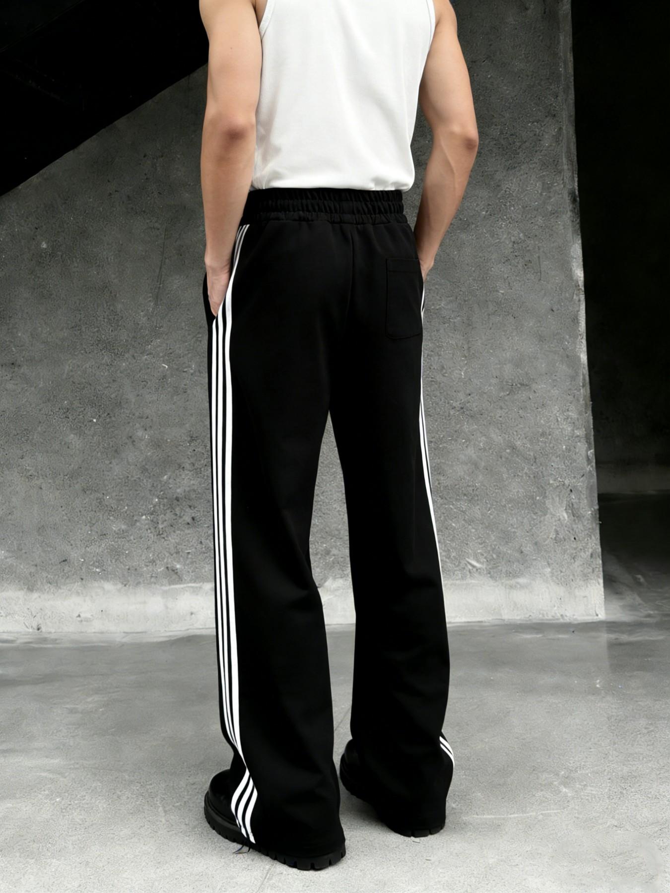 Men's Summer Gothic Style Print Loose Fit Pants, Ice Silk Texture, Comfortable Fashion, Casual Daily Wear, Versatile Design, Durable