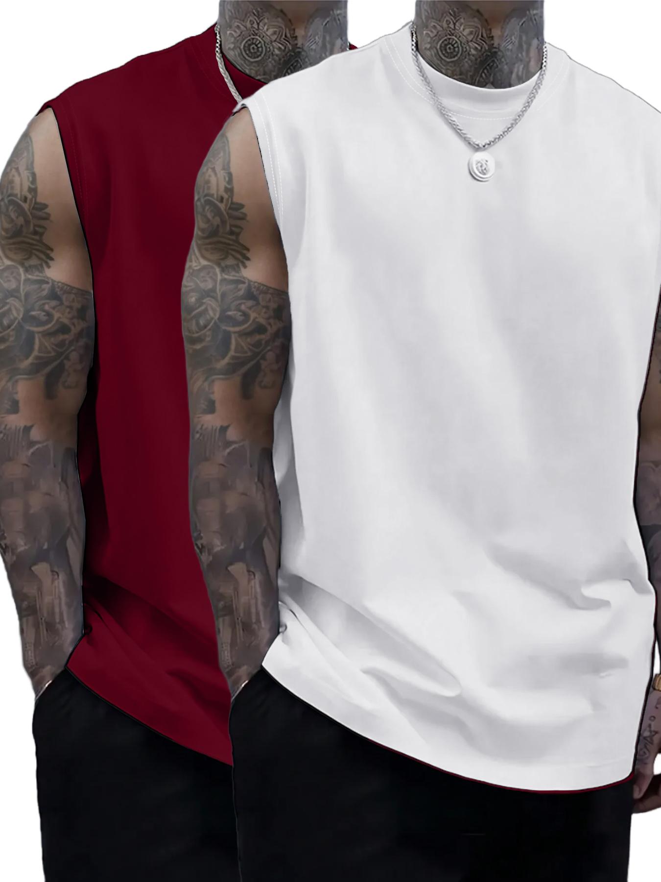 Men's Solid Color Round Neck Tank Top, Loose Casual Comfy Classic Crew Neck Sleeveless Top for Summer, Men's Clothes for Daily Wear, Casual Loose Fit Men's Solid Color Round Neck Tank Top, Loose Casual Comfy Classic Crew Neck Sleeveless Top for Summer, Men's Clothes for Daily Wear, Casual Loose Fit