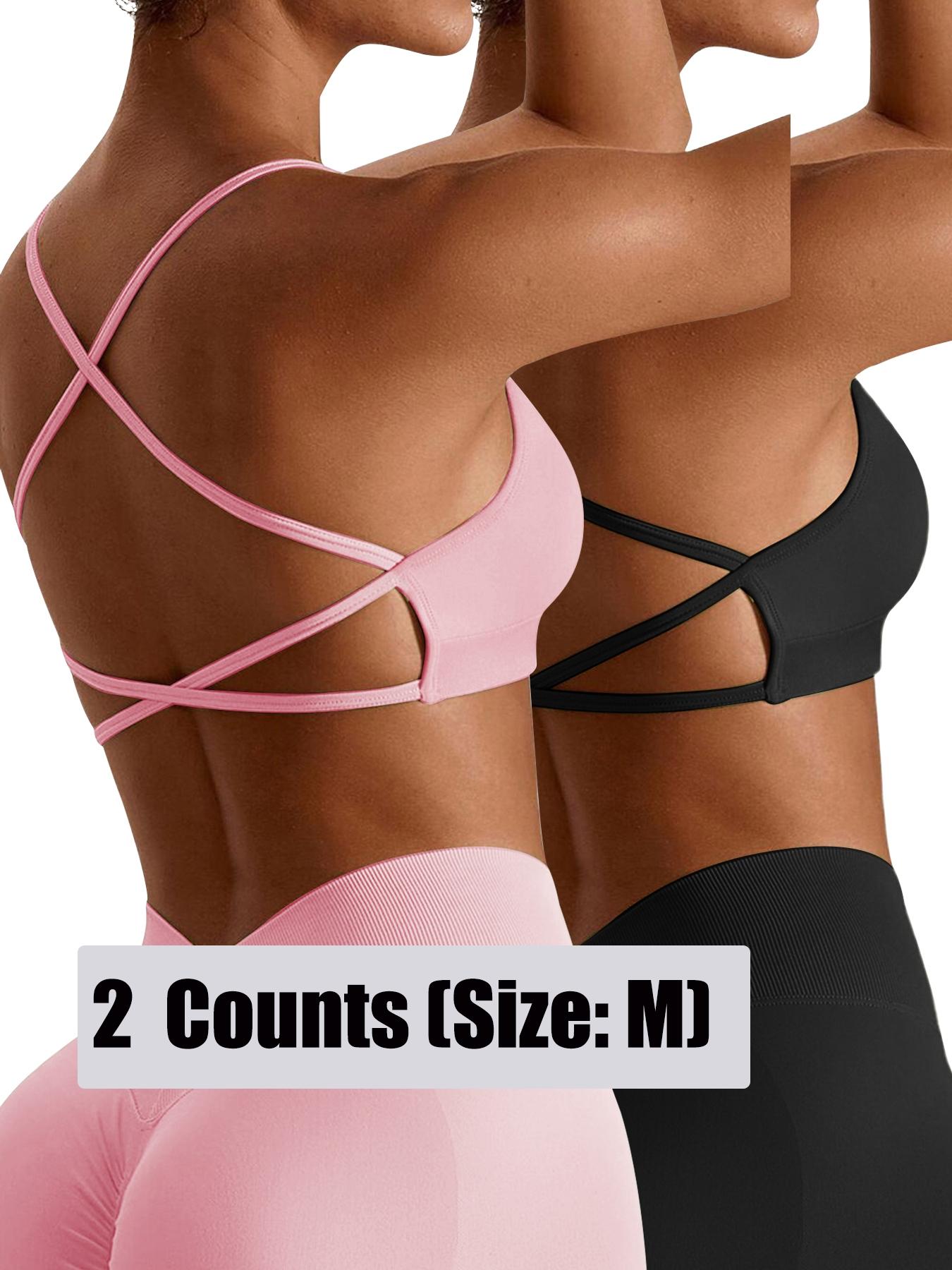 Women's Criss Cross Backless Strappy Sports Bra, Removable Bra Pads Yoga Bra, Running Sports Underwear, Back Beauty Fitness Tops, Sports Underwear for Women Valentine's Day, Gym Clothes