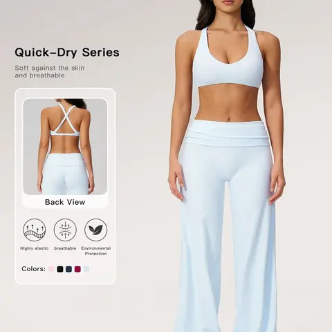 Women's Summer Fashion Yoga Set, Backless Sportswear, Quick-Dry Fitness Outfit, Versatile Activewear, Casual Workout Gear, Athleisure Set, Exercise Clothing
