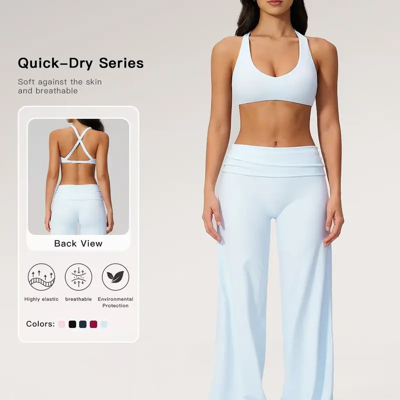 Women's Summer Fashion Yoga Set, Backless Sportswear, Quick-Dry Fitness Outfit, Versatile Activewear, Casual Workout Gear, Athleisure Set, Exercise Clothing