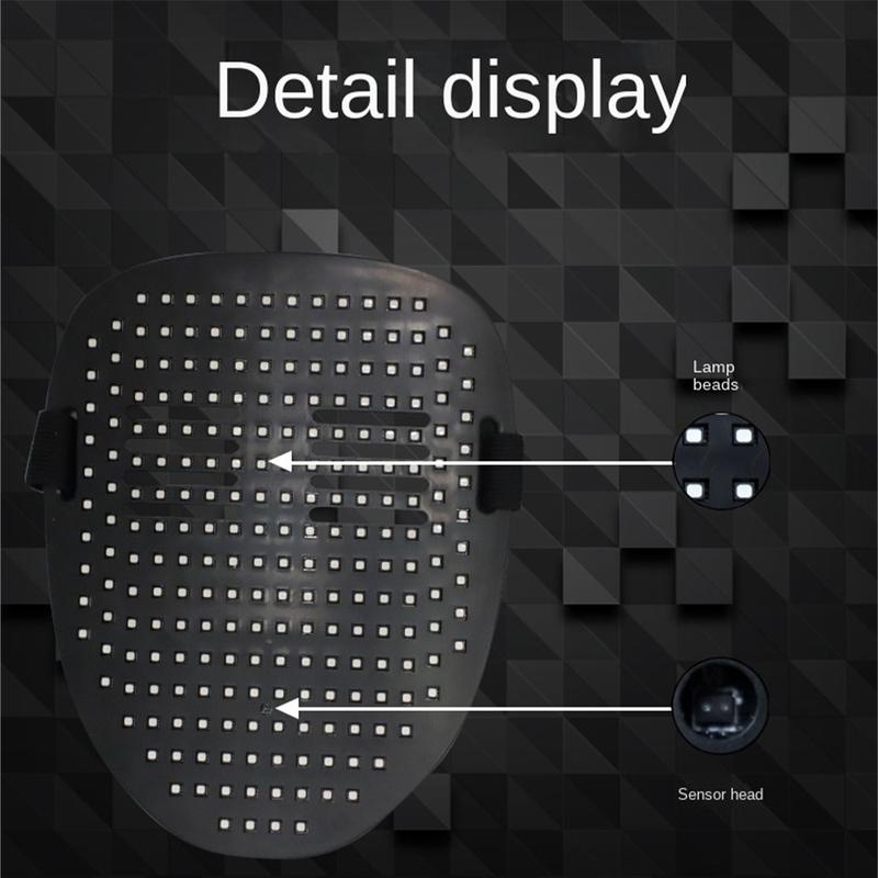 LED Light Up Mask, Gesture Sensor Mask, Cyberpunk Mask, Rechargeable Party Mask for Men & Women, Costume Accessories for Cosplay & Dance Party, Party Supplies
