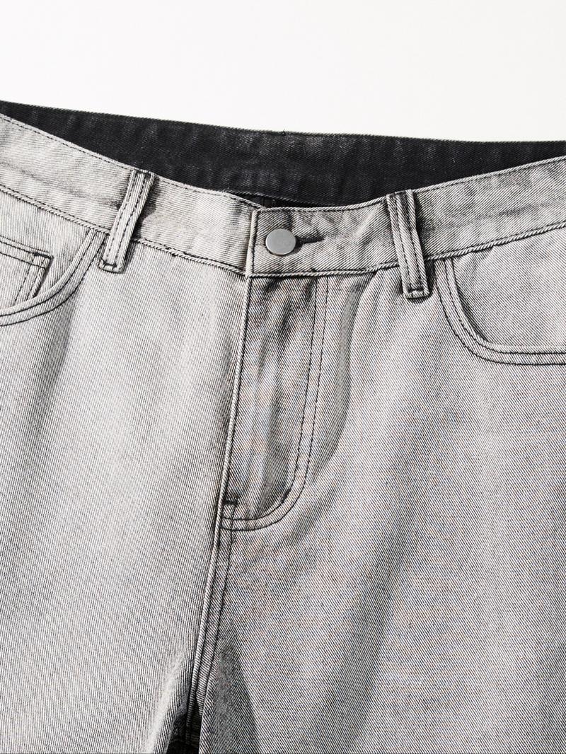 Men's Vintage Loose Denim Jeans, Gradient Washed, Y2K Street Style, Casual Straight Leg Wide Leg Jeans, Perfect Gift