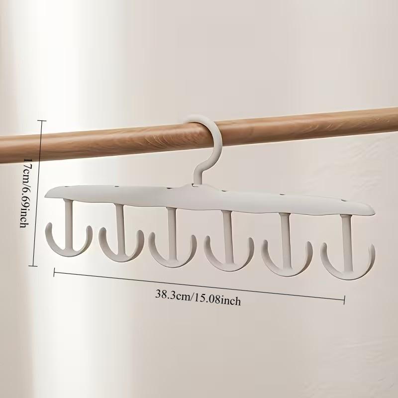 Space-Saving 12-Hook Rotating Clothes Hanger Organizer, Perfect for Hanging Belts, Underwear, Tank Tops, Dresses, Portable Storage Box for Dorms and Home