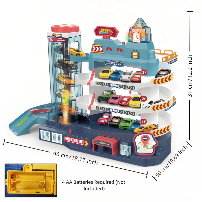 City Parking Lot-Parking Garage Toy Playset,Race Car Ramp Track Toys Sets Garage Playset with 4 Little Alloy Racer Cars Adventure Track,3Parking Levels Christmas Birthdays Gifts for Age 3 4 5 6 7 Boys Girls hot wheels garage toy pista de carros para niños