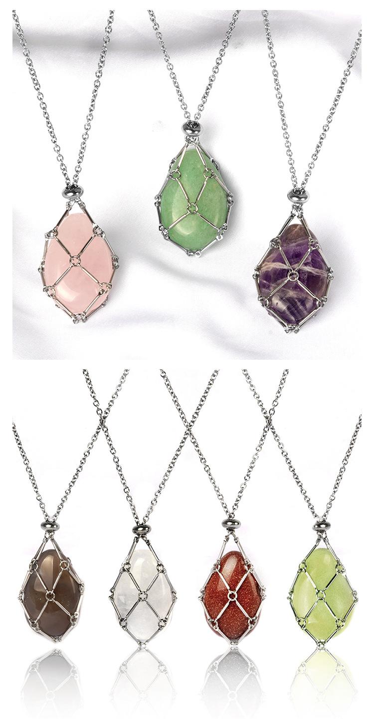 10pcs Random Hand Woven Chain Net Necklace Crystal Tumble Necklace