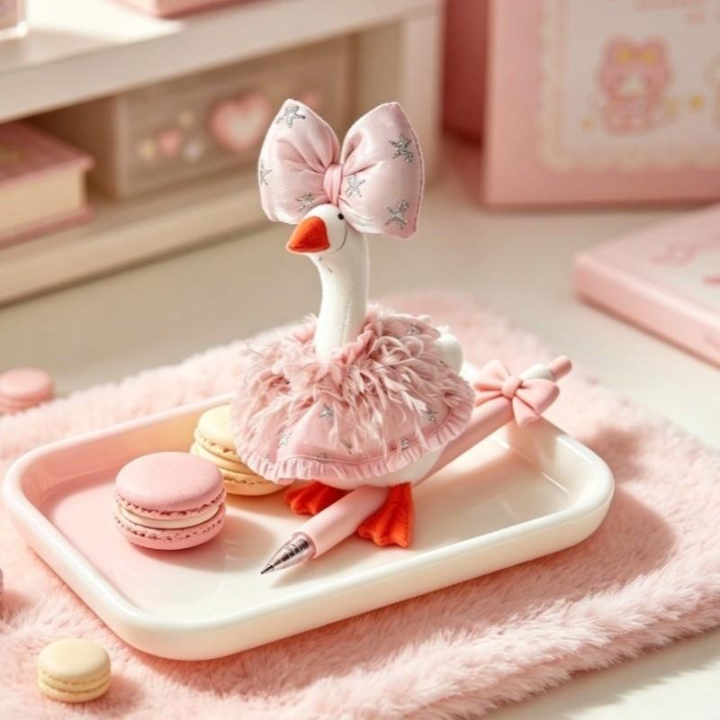 Princess Goose Set with Star Bow and Feather Tutu, Perfect for 7-Inch Gooses, Includes No Statue, Ideal for Decorative Use