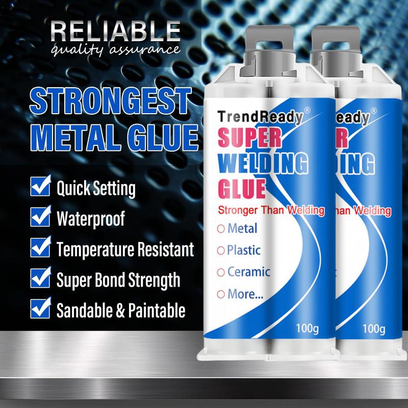 Heavy Duty Weld Waterproof Epoxy Casting Adhesive - Fast Repair Multi-Purpose Glue for Repairing Tile, Metal, Plastic, Ceramics, Wood - AB Epoxy Adhesive Super Glue with Accessories, Wear-Resistant, Waterproof, Oil-Resistant