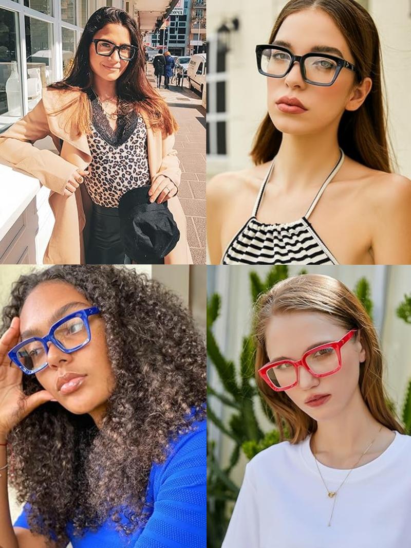 FEISEDY Glasses Frame Womens, Square Thick Eyeglasses Frame, Classic Eyewear for Men B2461