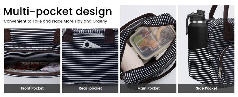 MEXS Lunch Bag Tote Bag Lunch Organizer Lunch Holder Insulated Lunch Cooler Bag 11L for Picnic Work for Women/Men