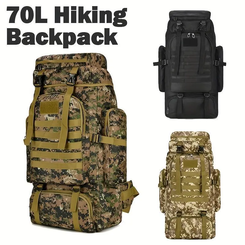 JSERYISGN 70L Outdoor Mountaineering Backpack for Hiking, Climbing & Camping