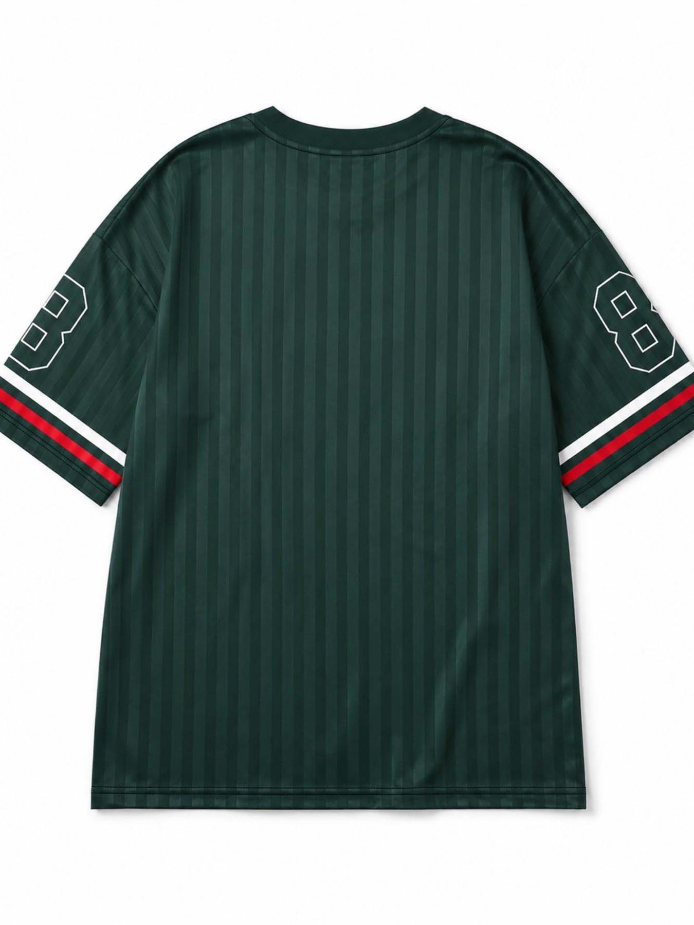 Women's Striped T-Shirt, Graphic Aesthetic Tee, Trendy Letter Print, Casual Loose-Fit, All-Season Comfort, Youthful Style, Perfect for Campus & Streetwear