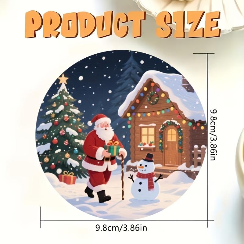 6-piece charming round wooden coasters - Christmas snowmen, heat-resistant and non-slip drink pads, suitable for home and restaurant table decoration, perfect housewarming gift