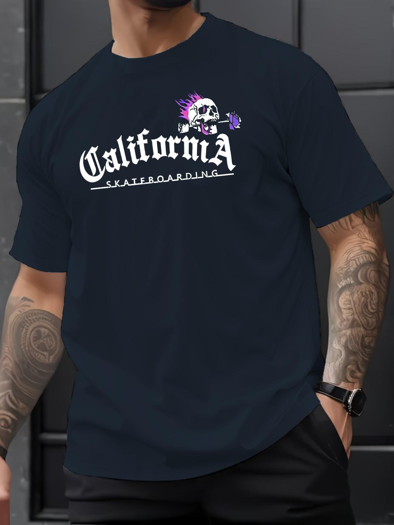 Men's Summer Micro-Stretch Comfort Round Neck Printed T-Shirt, Fashionable Trendy Wear, Best Choice for Men, Casual Stylish Tee