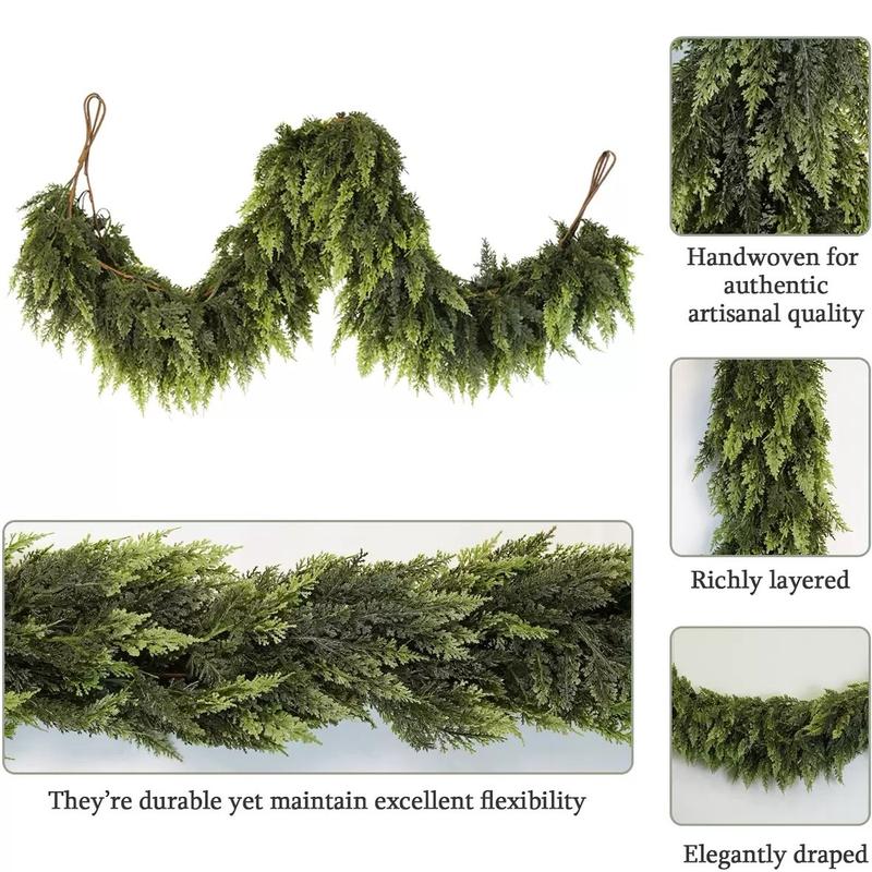 72 Inch Christmas Cedar Garland, Soft Thickness Artificial Pine Decorative Bunting for Indoor Outdoor Holiday Parties Home Decoration 72 Inch Christmas Cedar Garland, Soft Thickness Artificial Pine Decorative Bunting for Indoor Outdoor Holiday Parties Home Decoration