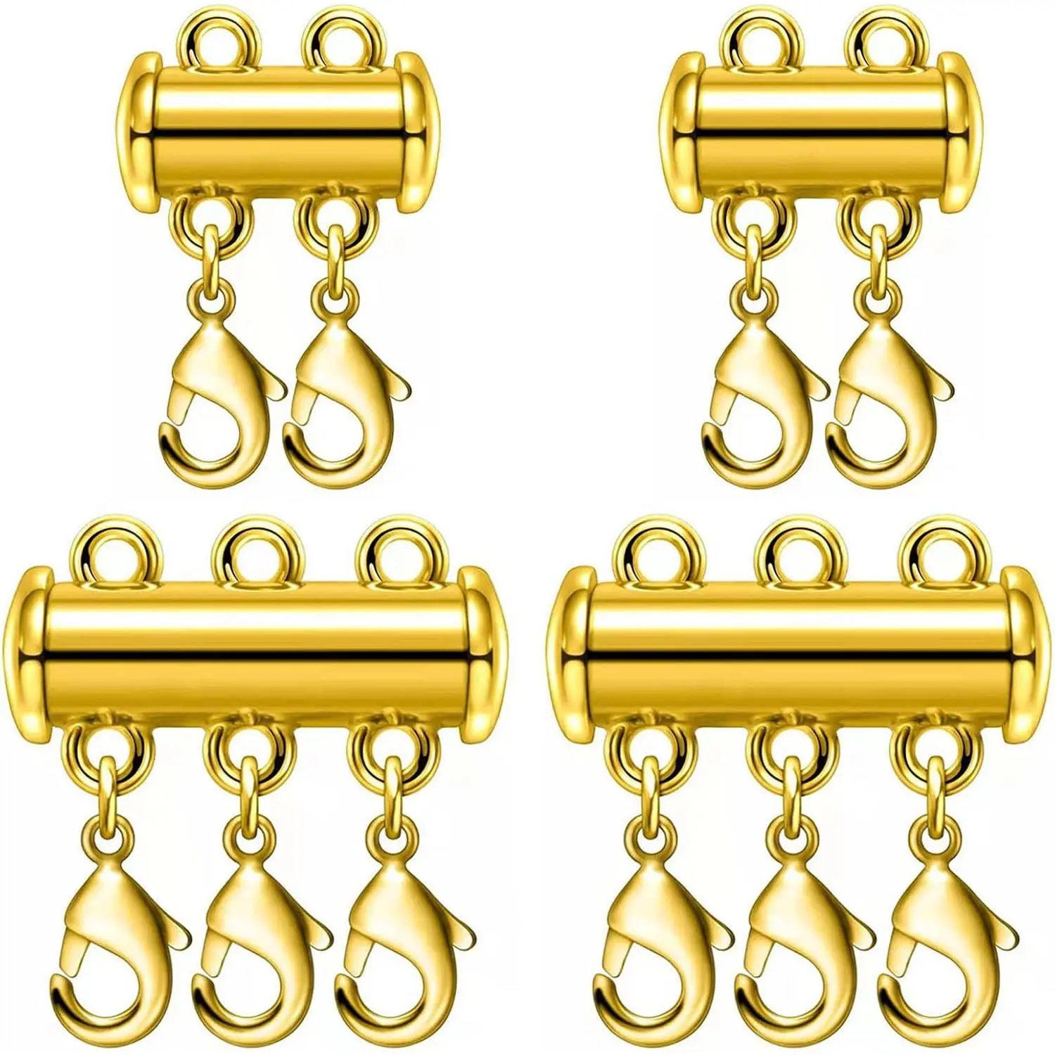 Necklace Layering Clasps  Slide Lock Clasp Necklace Connector Multi Strands Slide Tube Clasps