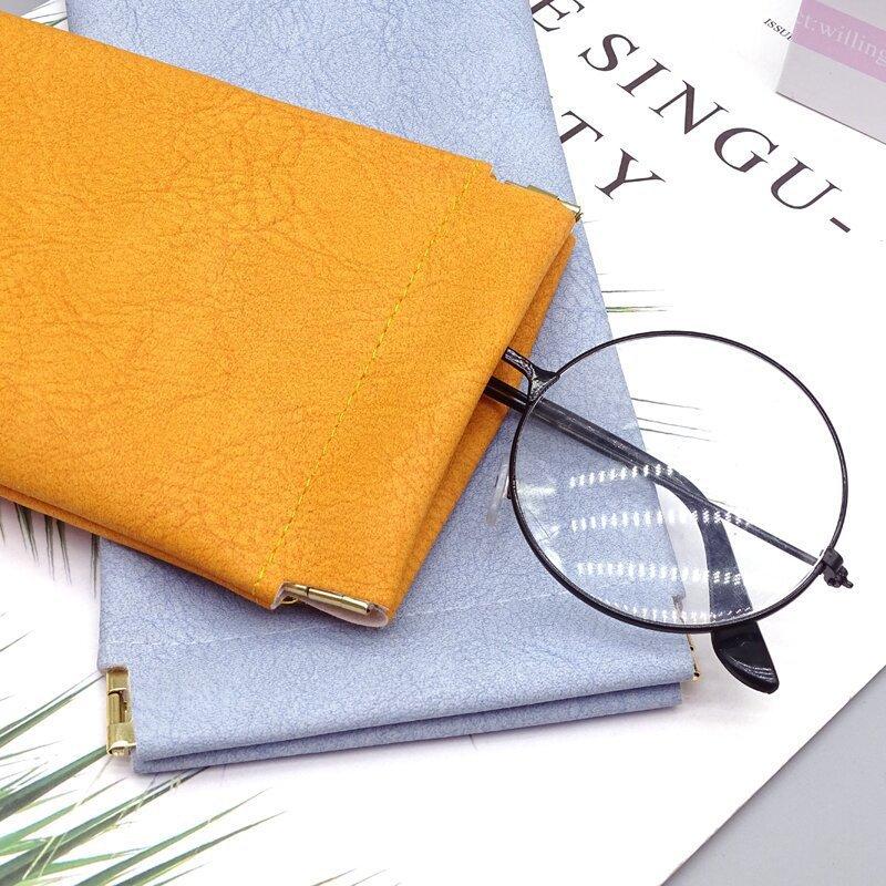 Glasses Bag Sunglasses MEN'S AND WOMEN'S Storage Set Elastic Plate Mouth Automatic Closing Glasses Storage Bag