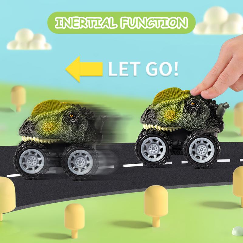 7 In 1 Dinosaur Transporter Truck CarToy Set with Mini Dinos & Cars,Light & Sound,Christmas Birthday Gift
