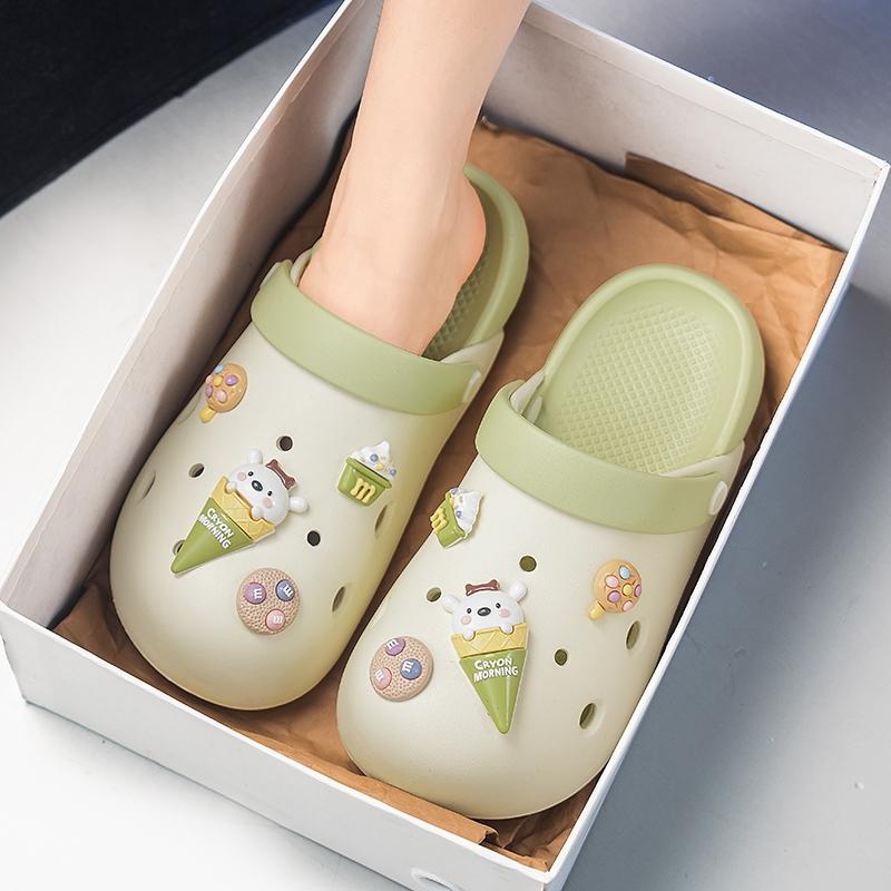 Summer Ice Cream Cookie Beach Sandals, Casual Eva Material, Less Than Ankle Height, All Seasons Wear, Solid Pattern, Comfortable Footwear