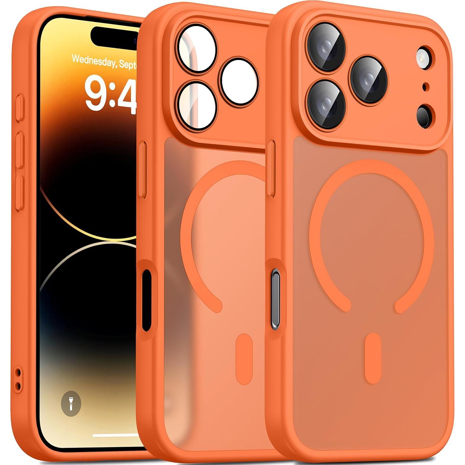 Designed for iPhone 17 Pro Max 16 15 14 13 12 11 Pro Max Air Plus Case Cover, Compatible with Magnet, [Camera Protection] Protective Shockproof Translucent Matte Anti-Slip Phone Case Support Wieless Charging