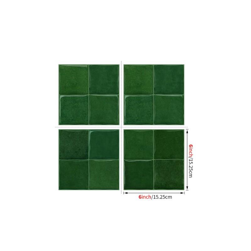 8pcs 3D Self-Adhesive Wall Tiles Stickers, 15.25x15.25cm, Multi-Color Grid Patterns, Removable Wall Decals for Kitchen, Bedroom, Living Room