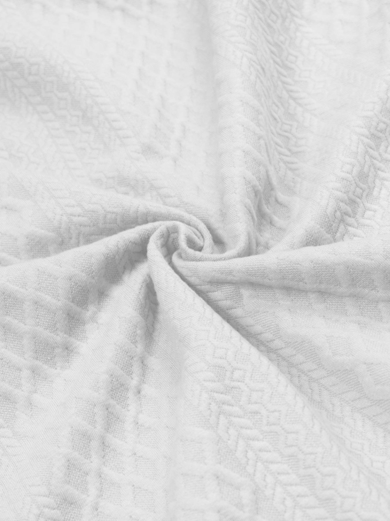 Men's solid color autumn and winter jacquard pattern fashion hoodie, basic soft and comfortable casual loose version of the long sleeve hoodie, suitable autumn and winter seasons, daily wear men's top, street style Sweatshirt