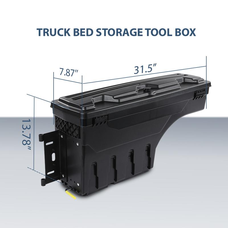CROSSDESIGN Truck Bed Storage Tool Box Fit For 2019-2021 Dodge Ram 1500 Swing Case Left side&Right side High quality ABS composite material Storage Box CROSSDESIGN Truck Bed Storage Tool Box Fit For 2019-2021 Dodge Ram 1500 Swing Case Left side&Right side High quality ABS composite material Storage Box
