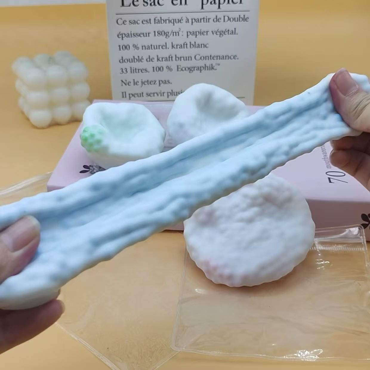 Pastel Cloud Crunchy Bead Stress Ball – Satisfying ASMR Squishy Fidget Toy for Anxiety Stress Relief, ADHD Autism Sensory, Portable Office Decompression