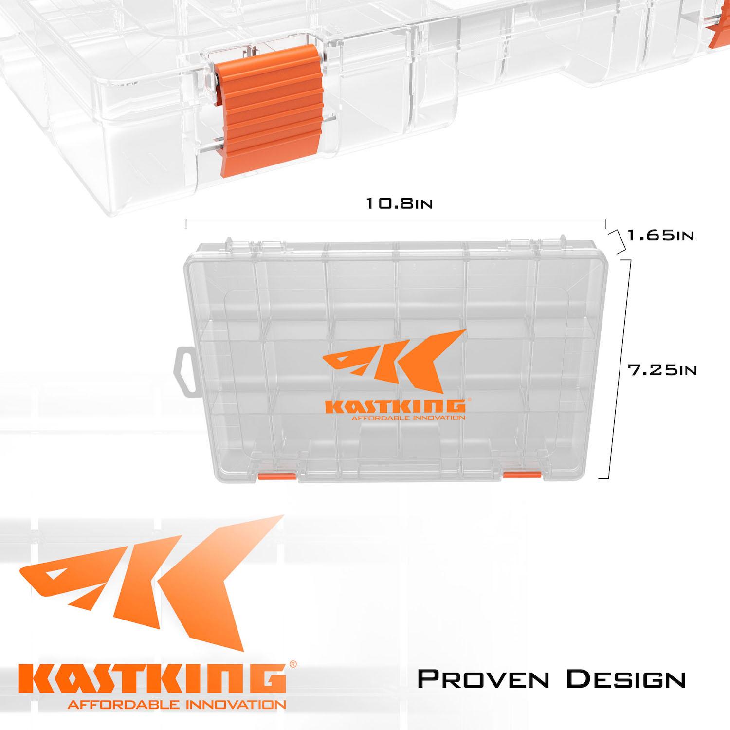 KastKing Tackle Boxes, Plastic Box, Plastic Storage Organizer Box with Removable Dividers - Fishing Tackle Storage - Box Organizer - 2 Packs /4 Packs Tackle Trays - Parts Box Adjustable