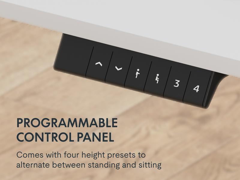 【TikTokShopBlackFriday】Adjustable Height Standing Desk，Electric Whole-Piece Desktop White Desk, 40 x 24 Inches Sit Stand Desk for Home Office