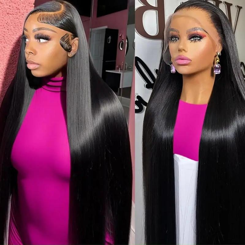 CUTE BEIN 13x6 Lace Front Wigs Human Hair for Women Pre Plucked Straight & Body Wave HD Lace Frontal Wigs Natural Black Color Medium Cap Size 22.5inch Glueless Wig