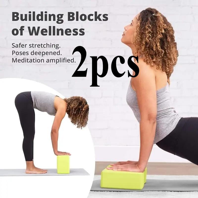 2pcs Dance Supplies High Density Yoga Foam Blocks Solid Color Non-slip Yoga Block EVA Lightweight Props Brick Meditation
