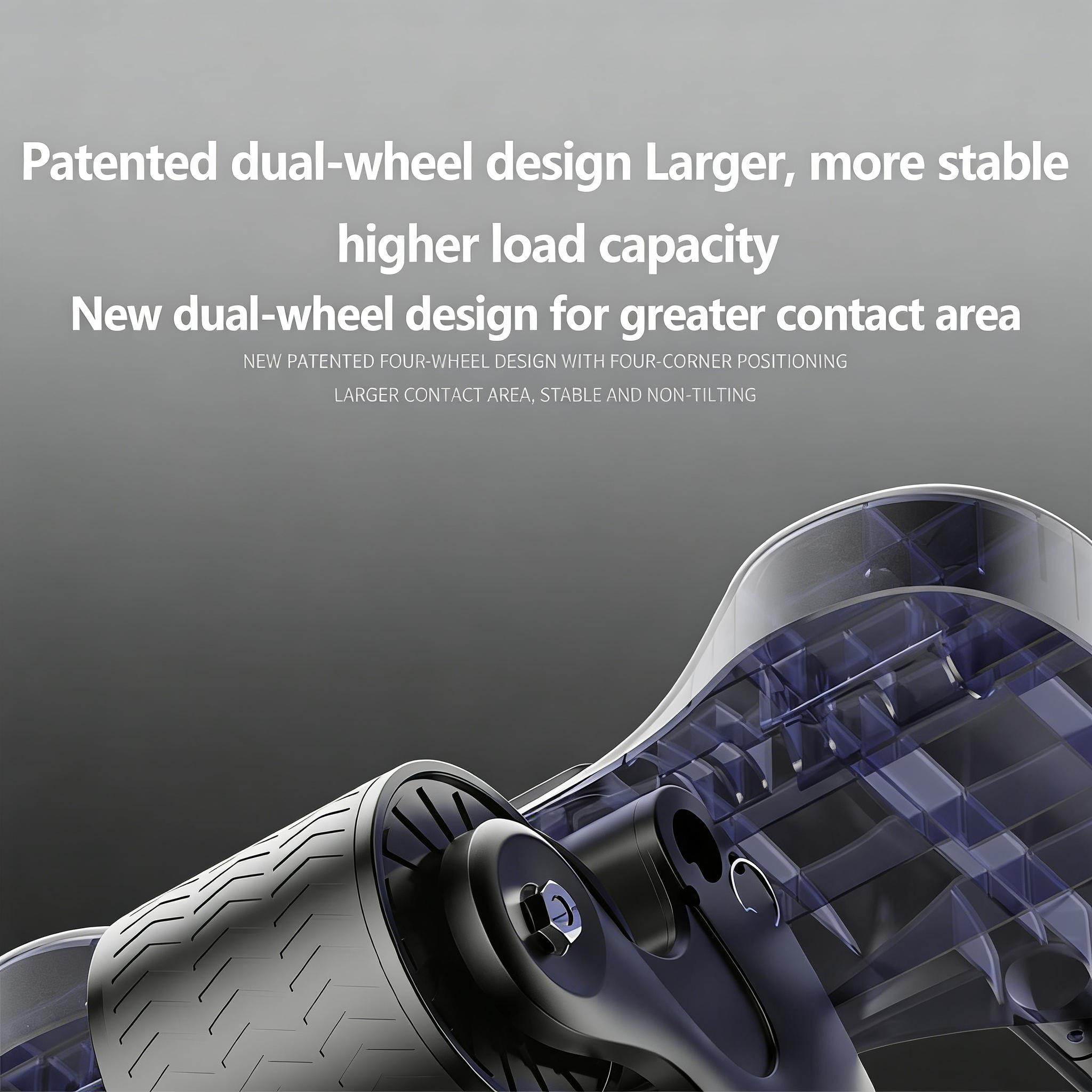 Core Strength Ab Workout Roller Automatic Rebound Design Anti Slip Elbow Support Timer Knee Mat Abdominal Trainer Portable Indoor Body Fitness Equipment Full Body Muscle Exercise Gear for Daily Home Training