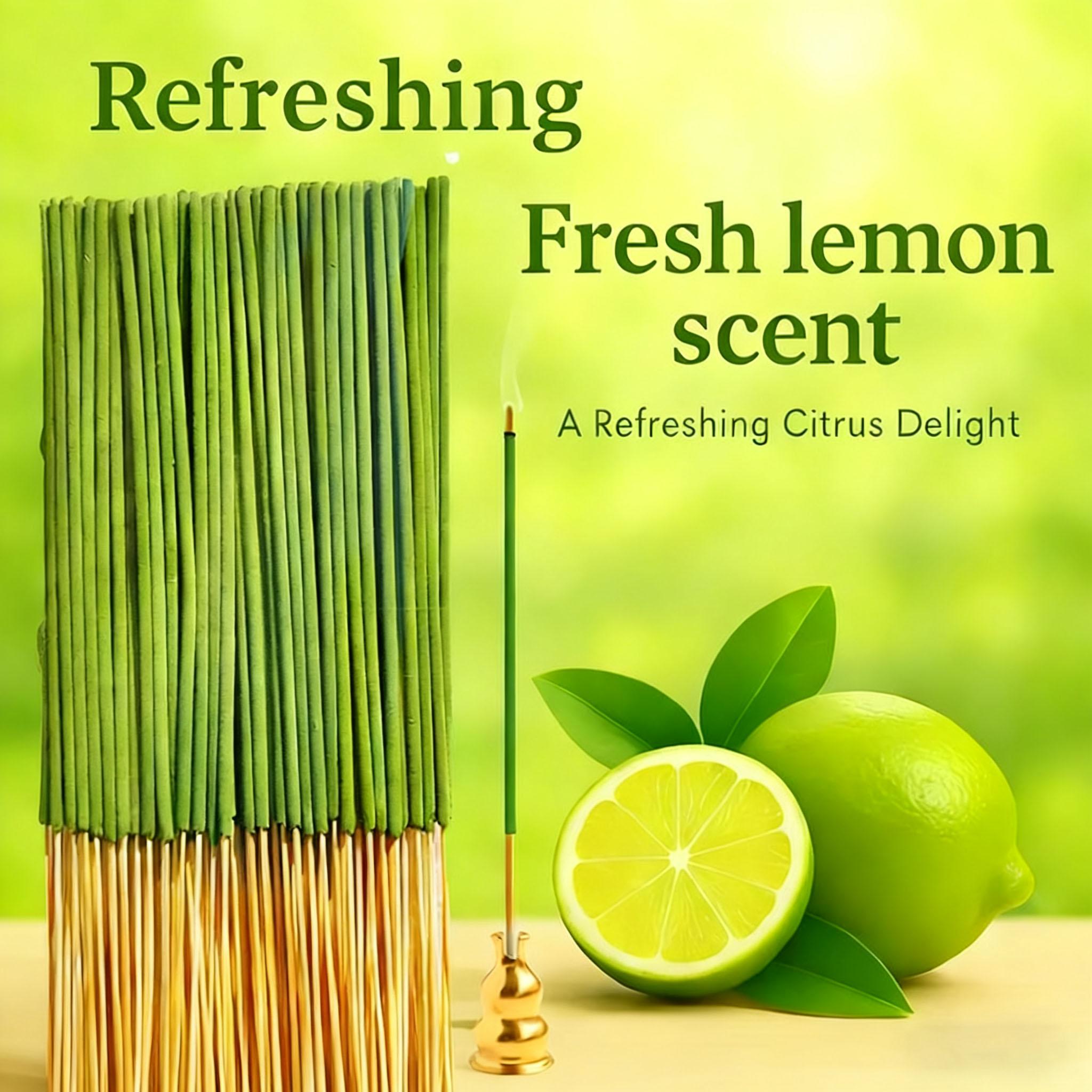 22cm Blue Lemon Incense Sticks, Plant Essential Oil Extract, Lemongrass Scented Freshener, Ideal for Camping, Meditation, Bedroom, Office Air Purification