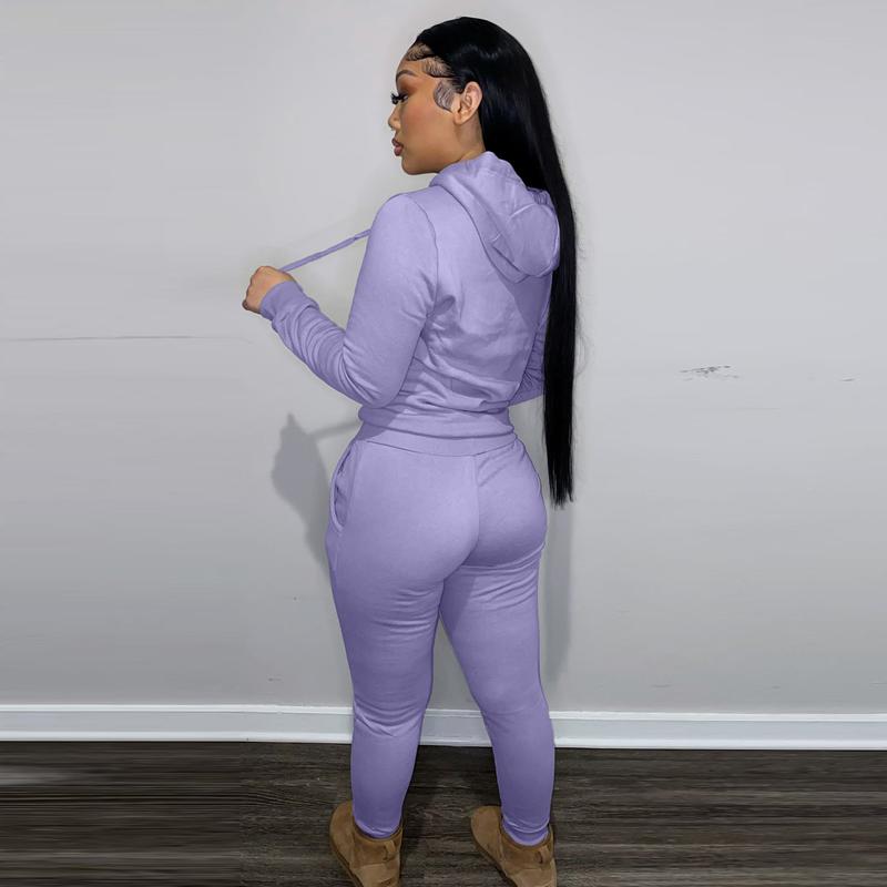 USBoutique Chic Women's Solid Drawstring Hoodie & Pocket Sweatpants Two-piece Set, Casual Long Sleeve Hooded Sweatshirt & Trousers for Fall, Womenswear Fall Clothes for Daily Wear, Downtown Girl Clothes, Girl with Blue Pants 2-piece woman USBoutique Chic Women's Solid Drawstring Hoodie & Pocket Sweatpants Two-piece Set, Casual Long Sleeve Hooded Sweatshirt & Trousers for Fall, Womenswear Fall Clothes for Daily Wear, Downtown Girl Clothes, Girl with Blue Pants 2-piece woman