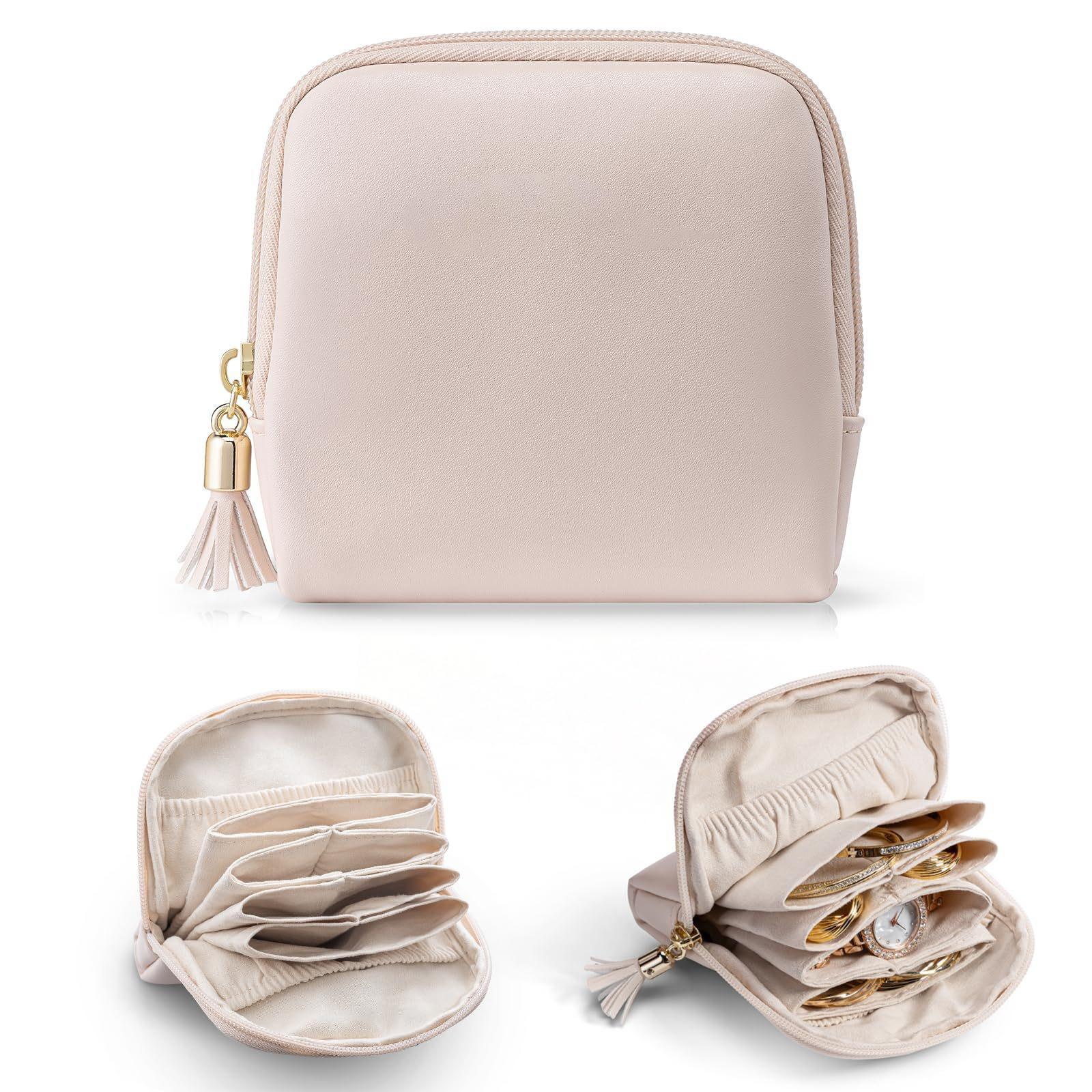 Multi-Layer Portable Compact Lightweight Jewelry Storage Bag, Elegant Jewellery Earring Organizer, Bracelet Bead Crystal Storage Pouch
