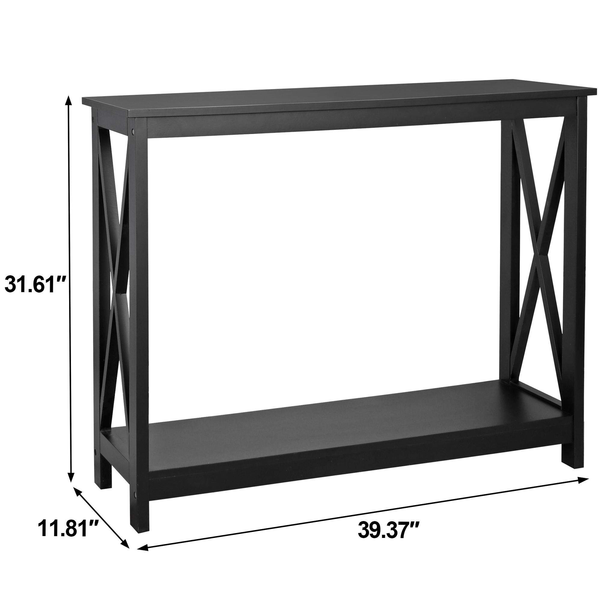 Zenstyle 2-Tier Console Table x-Design Bookshelf Entryway Sofa Side Table for Living Room Zenstyle 2-Tier Console Table x-Design Bookshelf Entryway Sofa Side Table for Living Room