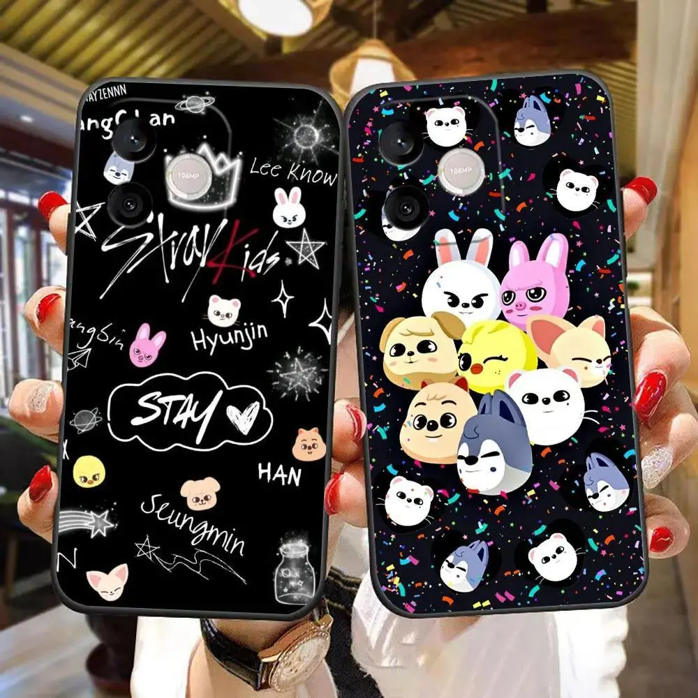 K-pop S-Stray K-Kids Phone Case For iPhone 17 Promax 17E 16 Plus 15 14 13 12 11 Pro 17Air & Samsung Galaxy S26 Ultra S25 S24 S23 S22 Plus FE - Anti-Fall Silicone Smartphone Shockproof Sof Protective Black Back Cover