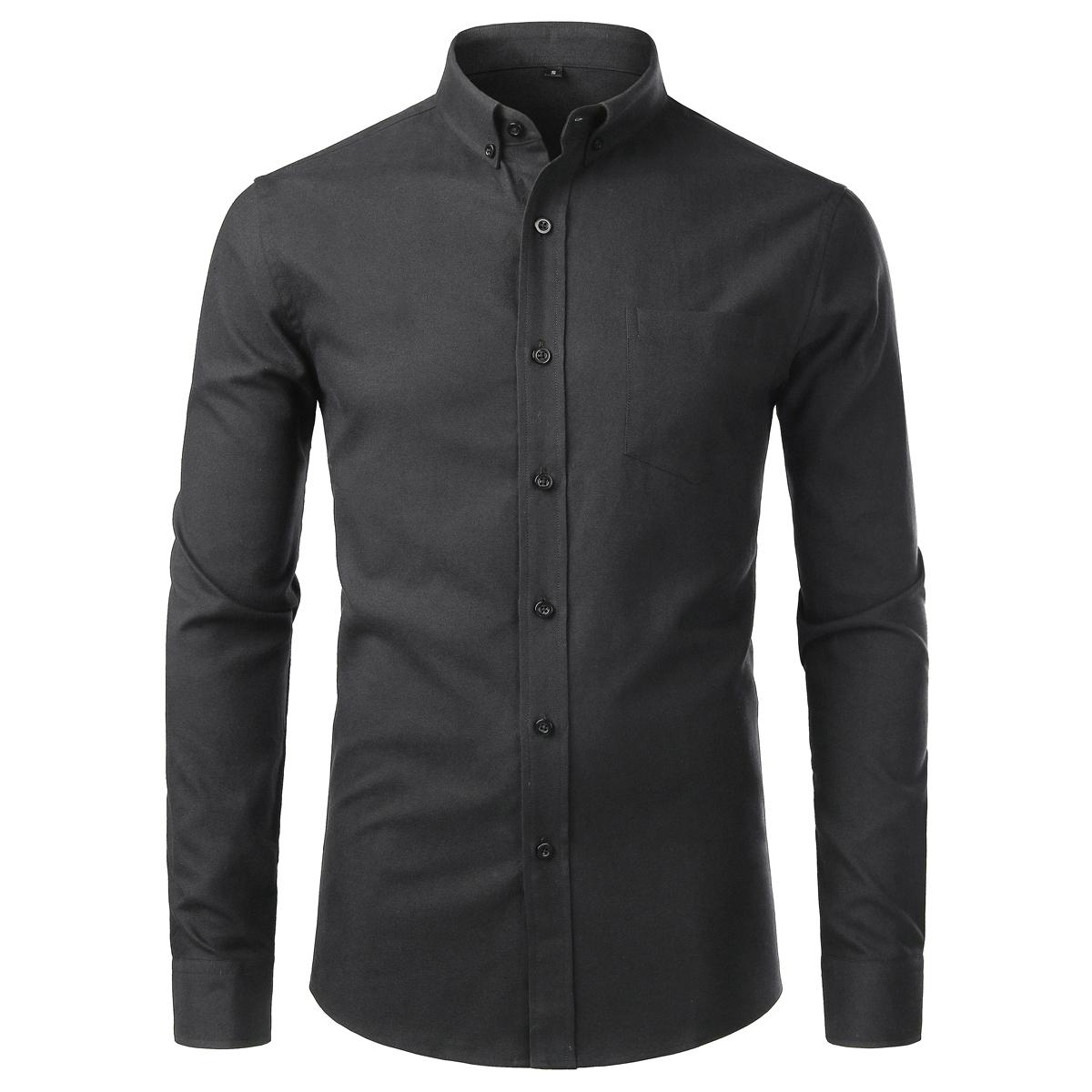 ZEROYAA Men's Hipster Casual Slim Fit Long Sleeve Button Down Oxford Shirts with Chest Pocket