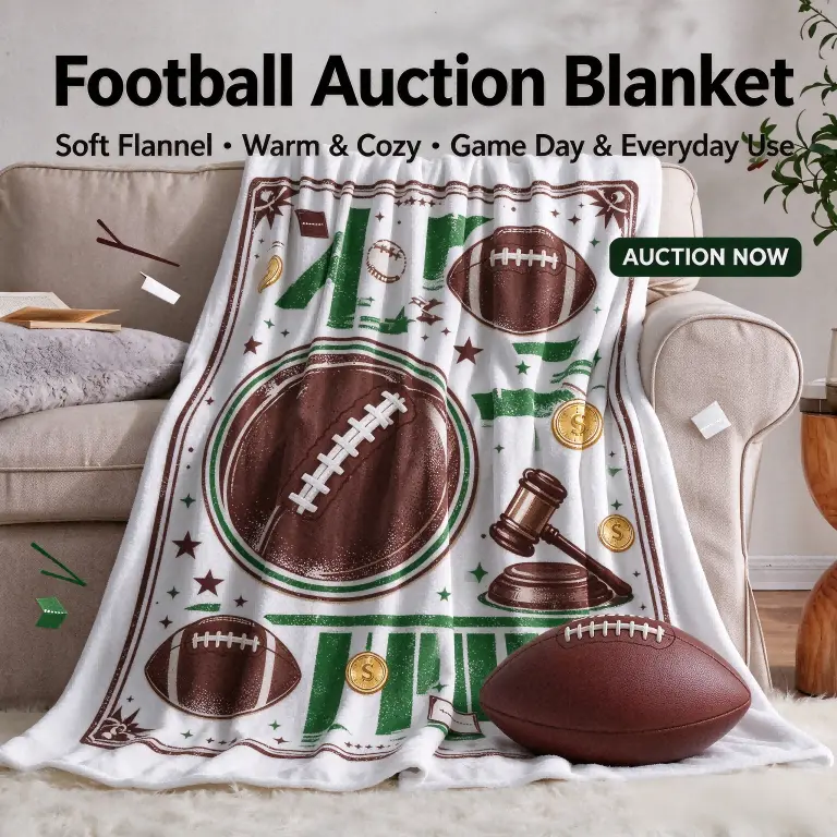 #0215 football blanket 50X60in