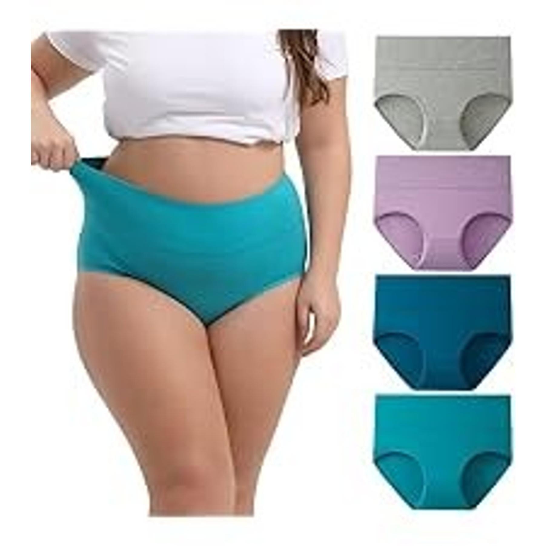 Plus Size XL-6XL Big Curvy Woman Cotton Underwear High Waist Briefs 5-Pack(Gift)