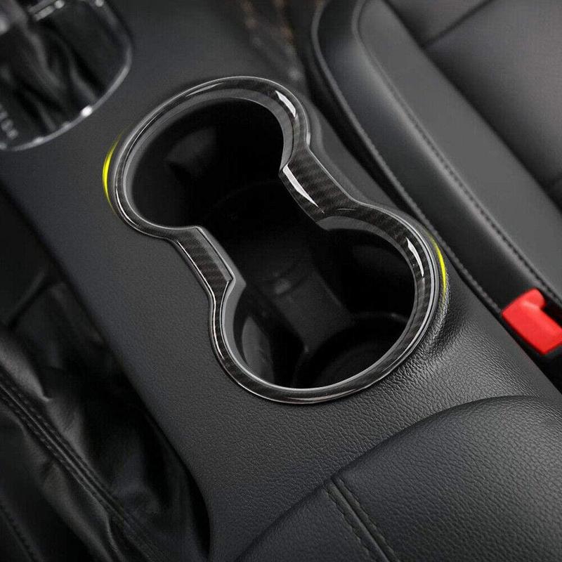CROSSDESIGN ABS Cup Holder Cover Waterproof Durable high-quanlity Fit For Ford Mustang 2015-2019 black 1pcs