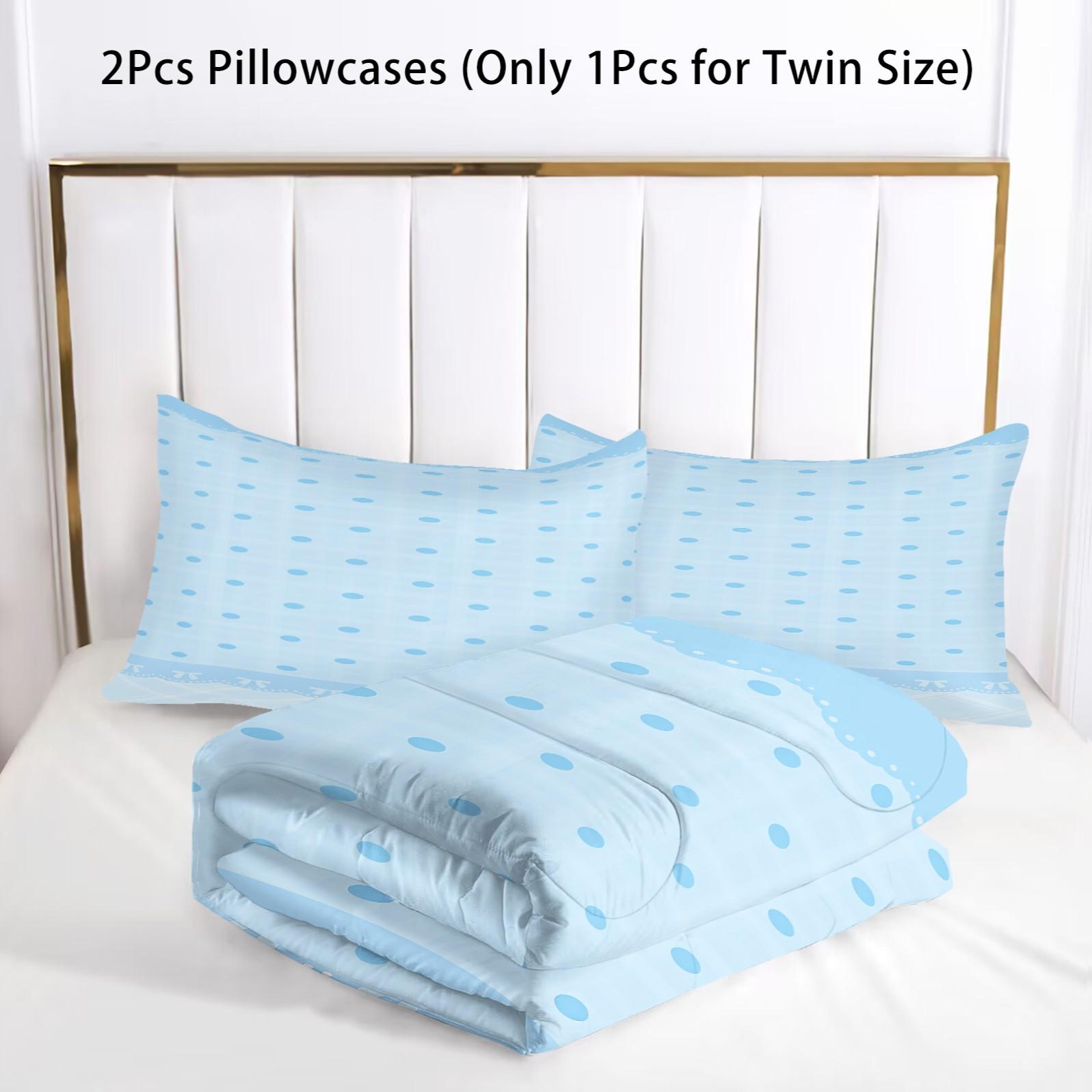 Polka Dot Pattern Comforter Set, Soft And Durable Bedding Set, Including 1 Comforter And 1 Or 2 Pillowcases, Suitable For Children And Adults, Daily Holiday Birthday Gifts, Bedroom Decorations