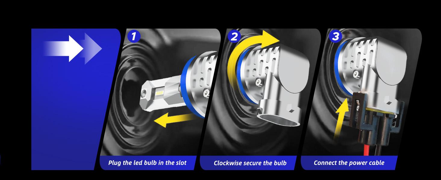 H8 H11 H16 LED Fog Light Bulbs or DRL, AUTOONE 3000K Amber Yellow Super Bright for Automotive Car Fog Lights Replacements, 50000 Hours Lifespan, Plug and Play, Pack of 2