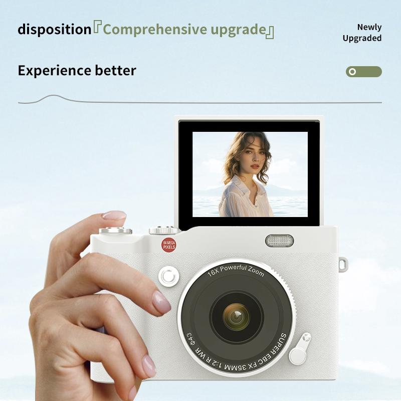 Digital Camera, 2.4'' Vlogging Digital Zoom Camera, 180° Flip Screen Point and Shoot Digital Cameras with SD Card for Teenager, Adult, Beginner, Student