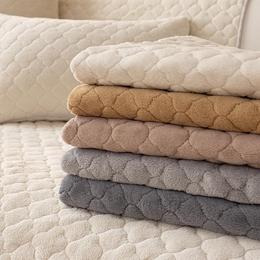 Plush Sofa Cover Set, Soft Sofa Protector, Anti-Slip Dustproof Pet-Friendly Furniture Protector, Washable Dog Bed, Home Decor Essential for 2-5 Seater Sofas